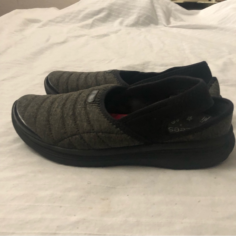Bzees Olive Green Quilted Slip-On Flats